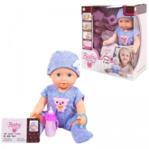 Кукла ABtoys Baby boutique Пупс в фиолетовой одежде 25 см, пьет и писает