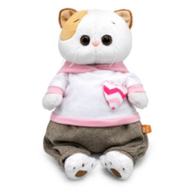 Мягкая игрушка BUDI BASA Кошка Ли-Ли в худи с сердечком и штанах 27 см
