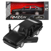 Машина металлическая RMZ City серия 1:32 Audi Quattro Coupe (1980-1991), черный матовый цвет, инерционный механизм, двери открываются