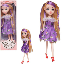 Кукла Junfa в сиреневом платье с цветочным принтом 23 см