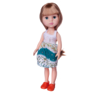 Кукла ABtoys Времена года в платье с белым верхом и бело-бирюзовой юбкой, 25 см