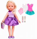 Кукла ABtoys Весенний вальс 23 см в сиреневом платье в наборе с 2 дополнительными платьями