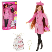 Кукла Defa Lucy Осенняя прогулка в розовом пальто 29 см