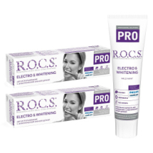 R.O.C.S. PRO Зубная паста Electro & Whitening Mild Mint 135 гр 2шт