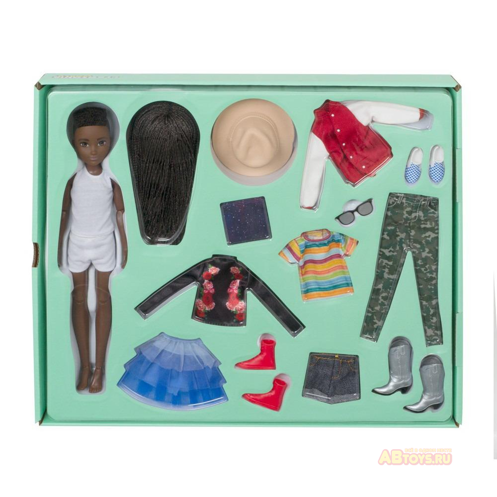 Игровой набор Mattel кукла с одеждой и аксессуарами Creatable World Делюкс Темные заплетенные волосы