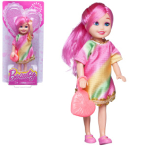 Кукла Junfa 13 см в разноцветном платье с сумочкой
