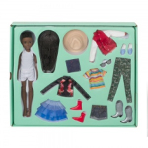 Игровой набор Mattel кукла с одеждой и аксессуарами Creatable World Делюкс Темные заплетенные волосы