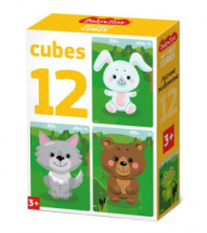 Кубики Лесные животные (без обклейки) 12 шт BABY TOYS
