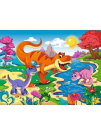 Пазл-рамка Рыжий кот Мир динозавров №5