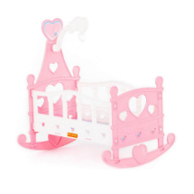 Мебель для кукол Полесье Кроватка-качалка сборная для кукол №3 розовая