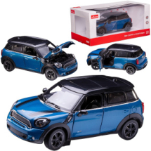 Машина металлическая 1:24 MINI Cooper S Countryman(R60) , цвет синий, двери и капот открываются