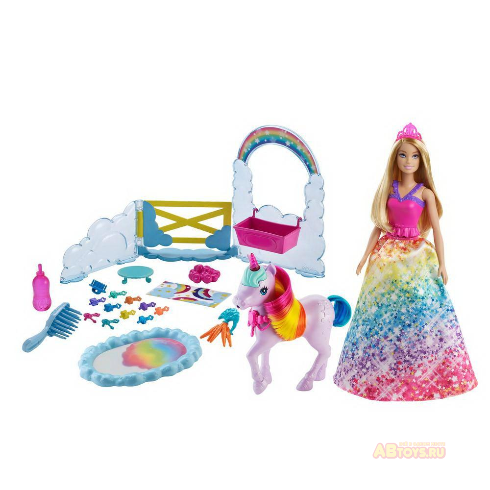 Игровой набор Mattel Barbie Дримтопия Кукла и единорог