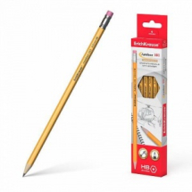 Карандаш ErichKrause Amber 101 HB чернографитный шестигранный карандаш с ластиком
