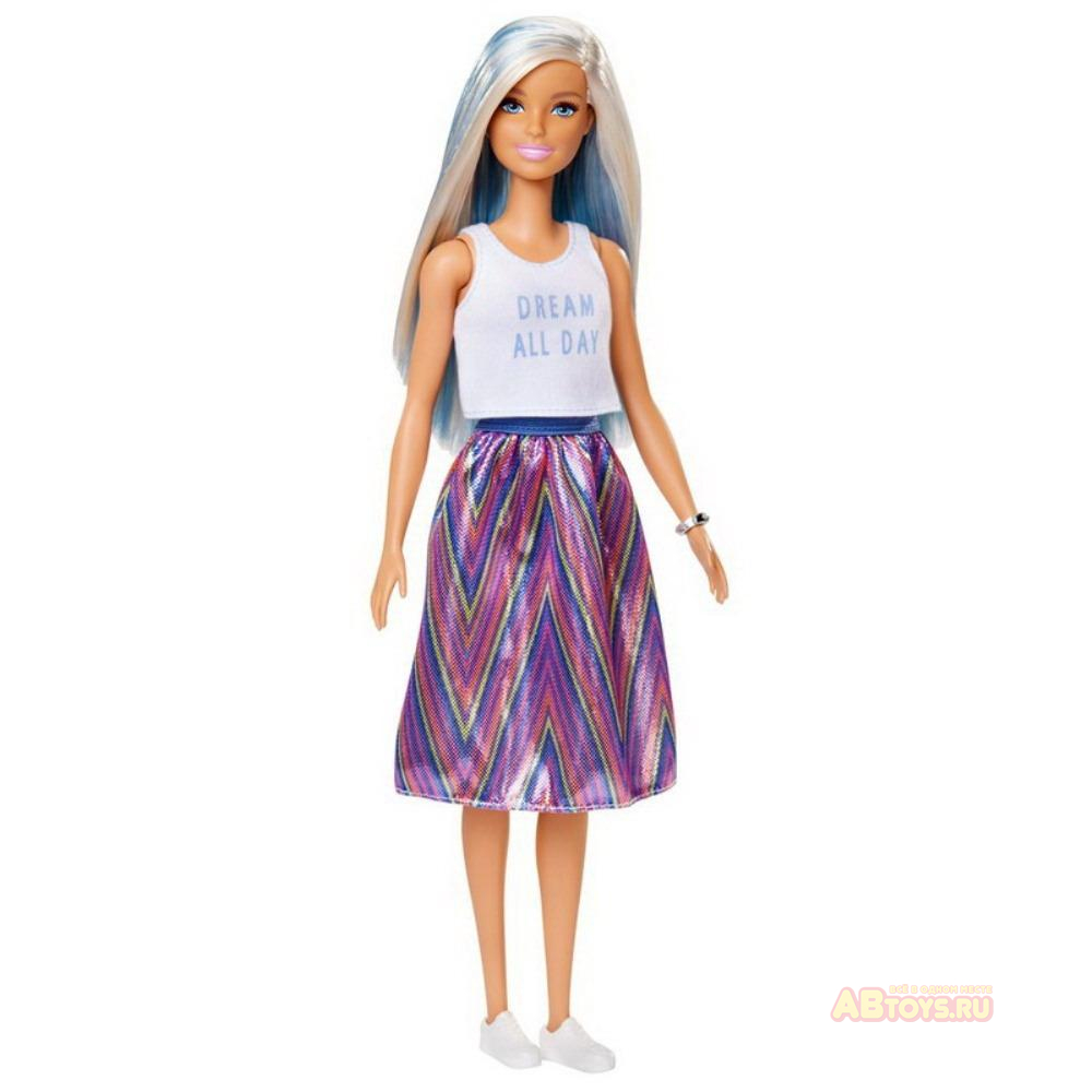 Кукла Mattel Barbie из серии Игра с модой Блондинка с синими прядями