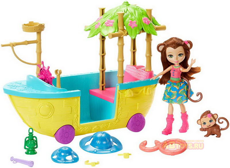 Игровой набор Mattel Enchantimals Джунгли-лодка
