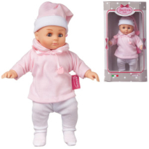 Кукла DIMIAN Bambina Bebe Пупс в бело-розовом костюмчике, 20 см