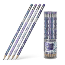 Чернографитный трехгранный карандаш с ластиком ErichKrause Lavender HB