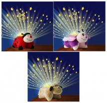 Светильник-игрушка (ночник) в ассортименте (щенок-дружок, божья коровка, розовая бабочка), эл,мех., со световыми эффектами