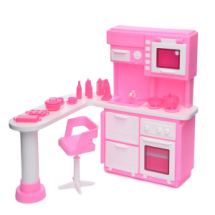 Набор мебели для кукол Огонек Кухня розовая 24*19*18см