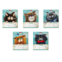 Комплект тетрадей ErichKrause школьные ученические Funny Cats, 18 листов, линейка (в плёнке по 10 шт.)_MIX-PACK