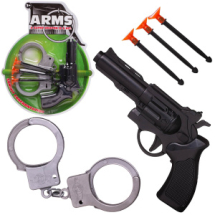 Набор игровой полицейский Пистолет с 3 пулями на присосках и наручниками, на блистере