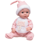 Пупс-кукла Junfa 40 см в розово-белом комбинезоне