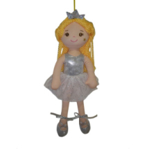 Кукла ABtoys Мягкое сердце, мягконабивная Принцесса в серебрянном блестящем платье и короной, 38 см