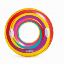 Круг надувной INTEX Swirly Whirly Tubes -Вихрь надувной 91 см красно-желто-фиолетовый