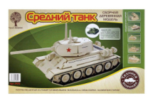 Сборная деревянная модель Чудо-Дерево Военная техника Средний танк"