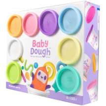 Тесто для лепки BabyDough 8 цветов пастельные