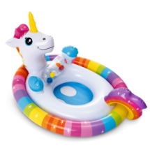 Круг надувной INTEX для малышей с трусами See-Me Sit Pool RidersЗверята-обнимашки Единорог, 77х58см