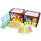 Игровой набор Abtoys В гостях у куклы "Модный дом" 2 в 1, в наборе с куклой и мебелью, 85 деталей