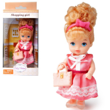 Кукла-мини Baby Ardana серия Шоппинг в розовом платье с сумочкой 11 см
