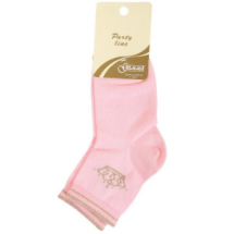 Носки для девочки с люрексным рисунком "Корона" из коллекции "Party line" размер 18-20 светло-розовые