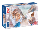Пазл Hatber Premium Девушка с собачкой 1000 элементов формат 680х480мм