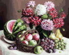 Набор для творчества Белоснежка картина по номерам на холсте Георгины и фрукты 40*50 см