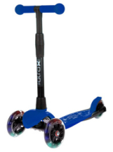 Самокат детский трехколесный АЛЬФА светящиеся колеса (Buggy Boom Alfa Model) с регулируемой складной ручкой (синий 51)