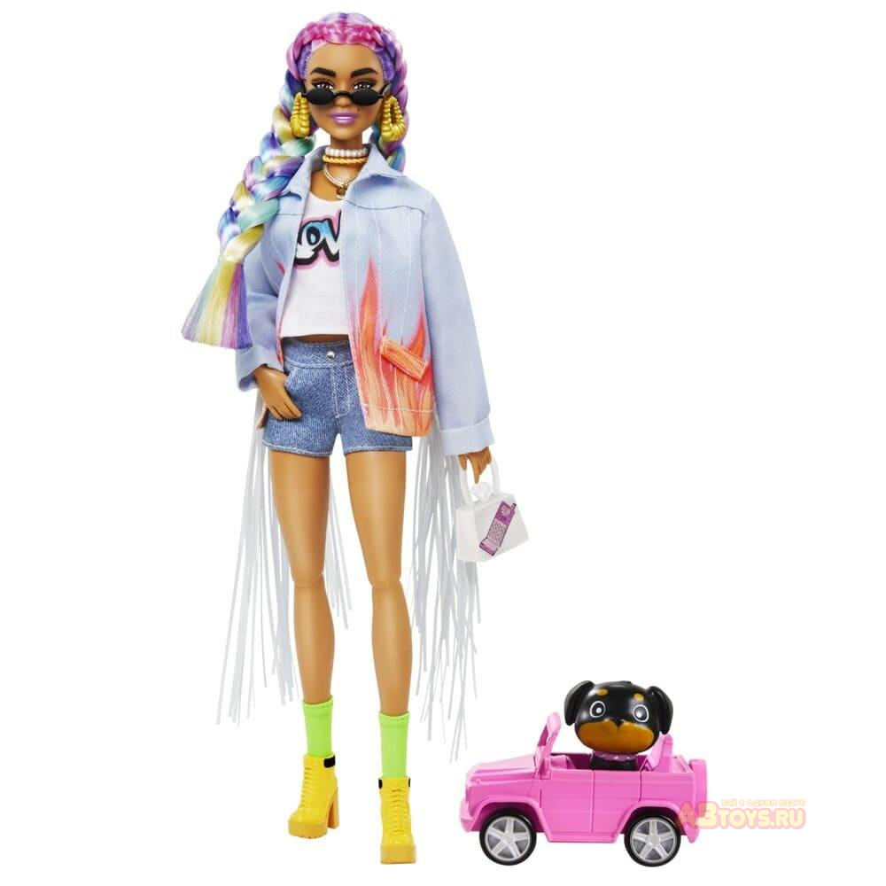 Кукла Mattel Barbie Экстра с радужными косичками