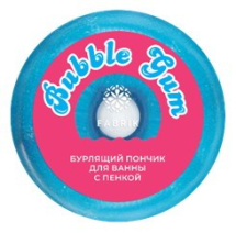 Шар бурлящий Fabrik Cosmetology Пончик Bubble Gum для ванны с пенкой 120 г