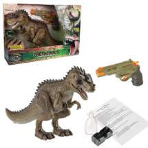 Игровой набор Junfa Охота на динозавра (Тираннозавр и пистолет), на ИК управлении, зеленый, на батарейках
