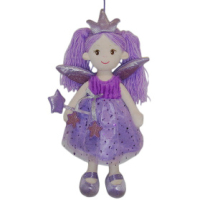 Кукла ABtoys Мягкое сердце, мягконабивная Фея в фиолетовом платье, 45 см