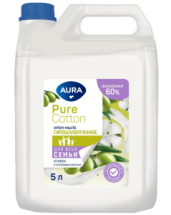Крем-мыло AURA Pure Cotton для всей семьи Олива и хлопковое молочко 5000мл