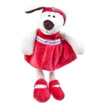 Мягкая игрушка ABtoys Собака в платье с повязкой, 16см