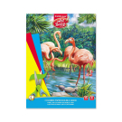 Бумага цветная ArtBerry Фламинго, двусторонняя в папке А4, 16 листов, 8 цветов, игрушка-набор для детского творчества