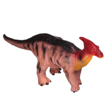 Фигурка Junfa динозавра большая (из мягкого материала) коричнено-красно-черная - Паразауролоф
