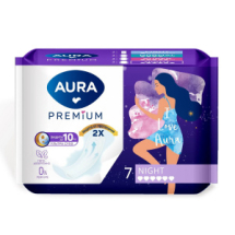 Прокладки женские гигиенические AURA PREMIUM NIGHT 7шт