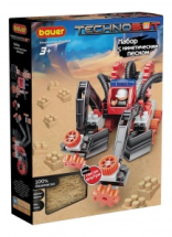 Конструктор Bauer Technobot с кинетическим песком, роботом и пилотом красный, белый, серый