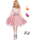 Кукла Junfa Atinil (Атинил) Модный показ (в розовом платье с кружевной юбкой) в наборе с аксессуарами, 28см