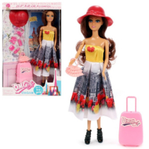 Кукла Junfa из серии Путешественница (платье Амстердам) с игровыми предметами, 28см