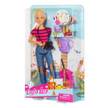 Кукла Defa Lucy Путешественница (розовая футболка, джинсы) 29 см